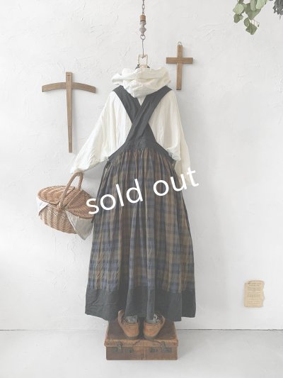 画像7: MARCHE' DE SOEUR／バッククロスワンピース・カーキチェック