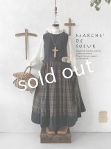 MARCHE' DE SOEUR／バッククロスワンピース・カーキチェック
