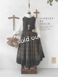 MARCHE' DE SOEUR／バッククロスワンピース・カーキチェック