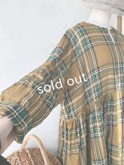 画像5: MARCHE' DE SOEUR／スキッパーギャザーワンピース・オータムチェック