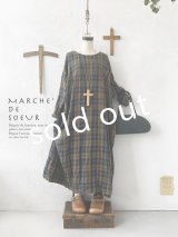 MARCHE' DE SOEUR／シンプルワンピース・カーキチェック