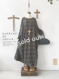MARCHE' DE SOEUR／シンプルワンピース・カーキチェック