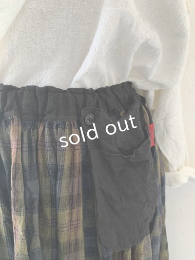 画像8: MARCHE' DE SOEUR／種蒔きポケットスカート・カーキチェック