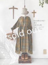 MARCHE' DE SOEUR／スキッパーギャザーワンピース・オータムチェック