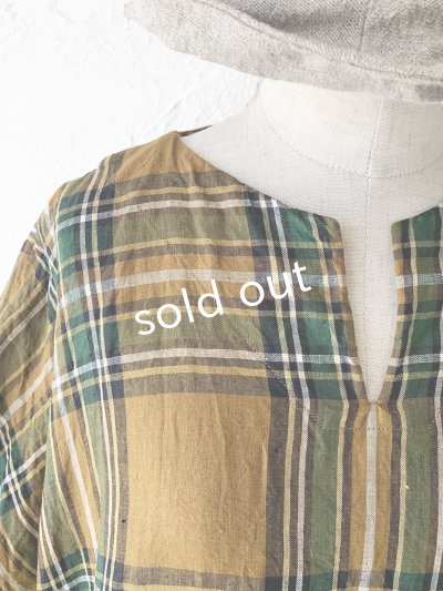 画像4: MARCHE' DE SOEUR／スキッパーギャザーワンピース・オータムチェック