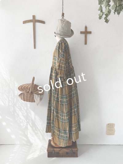 画像8: MARCHE' DE SOEUR／スキッパーギャザーワンピース・オータムチェック