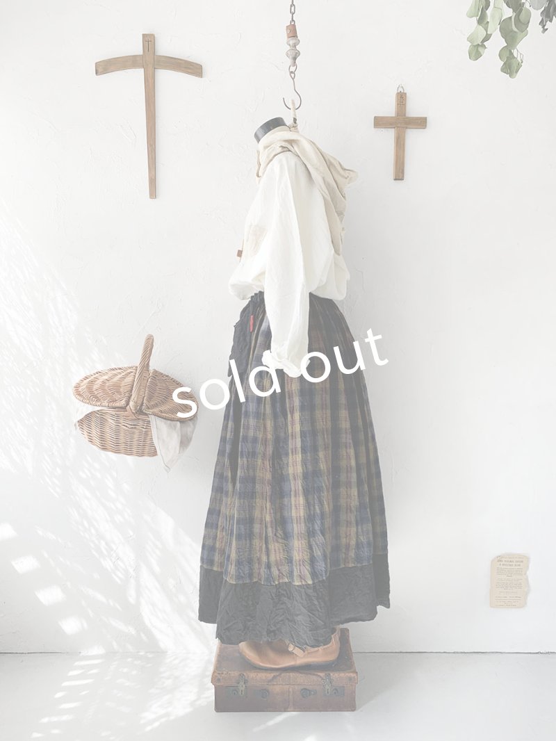 画像6: MARCHE' DE SOEUR／種蒔きポケットスカート・カーキチェック (6)