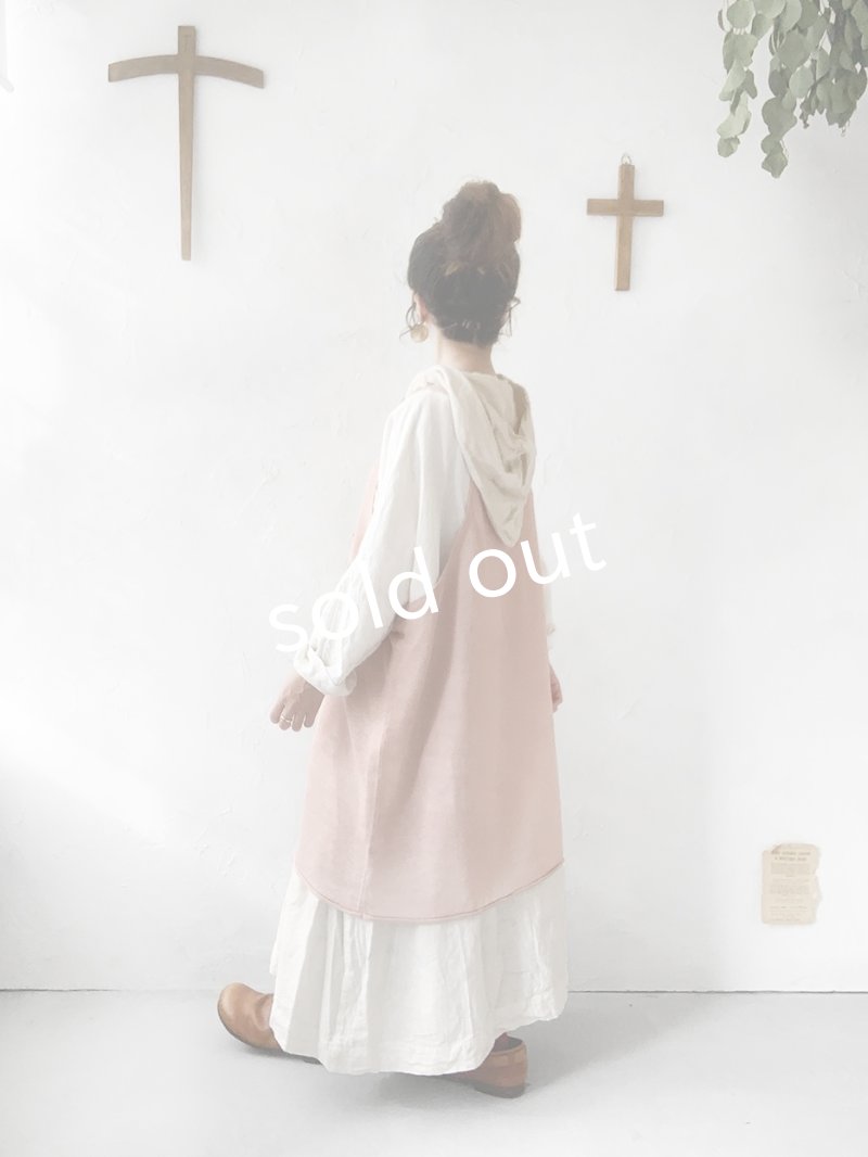 画像2: 【50%OFF SALE】MARCHE' DE SOEUR／リネン杢キャミチュニック・くすみピンク (2)