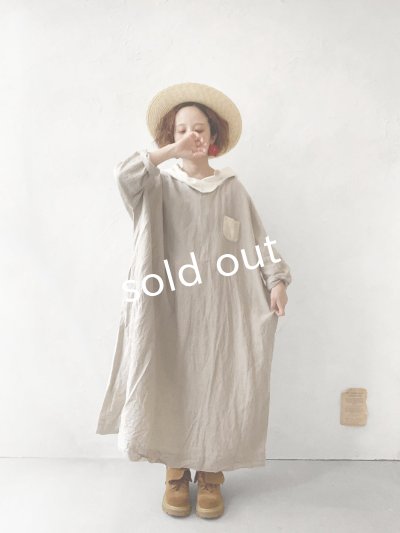 画像15: MARCHE' DE SOEUR／フードワンピース・生成り×オフ