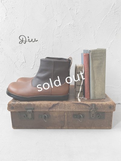 画像3: Diu／バイカラーショートブーツ・ダークブラウン