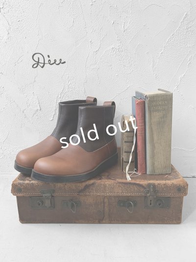 画像4: Diu／バイカラーショートブーツ・ダークブラウン