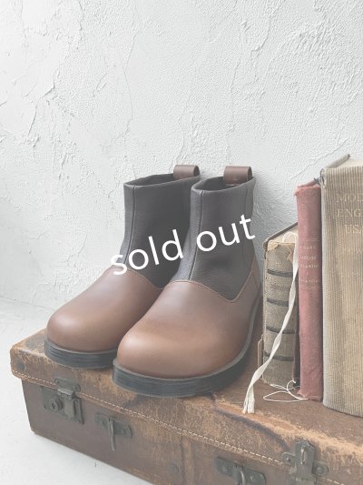 画像6: Diu／バイカラーショートブーツ・ダークブラウン