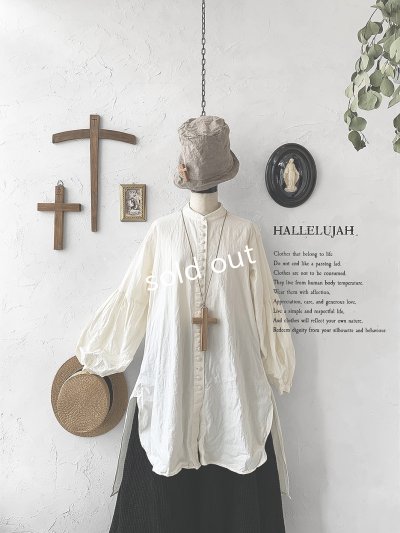 画像2: HALLELUJAH／Chemise Religieuse 修道女シャツ・Milky white 