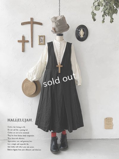 画像1: HALLELUJAH／Priest's Tablier 司祭のタブリエ・Charcoal black 