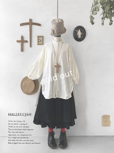 画像1: HALLELUJAH／Chemise Religieuse 修道女シャツ・Milky white 