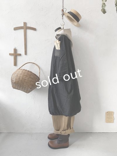 画像6: MARCHE' DE SOEUR／フードバルーンチュニック・黒×生成り