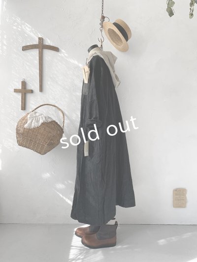 画像5: MARCHE' DE SOEUR／フードワンピース・黒×生成り