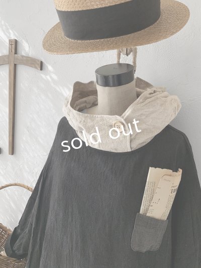 画像3: MARCHE' DE SOEUR／フードワンピース・黒×生成り