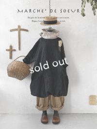 MARCHE' DE SOEUR／フードバルーンチュニック・黒×生成り