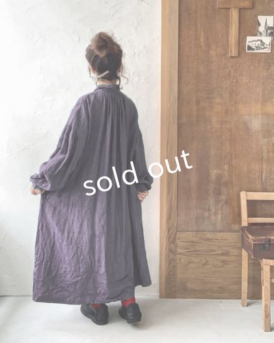 画像16: HALLELUJAH／1890's Bourgeron 羊飼いシャツワンピース・purple