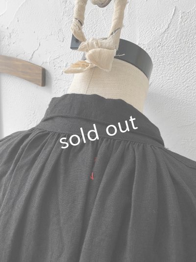 画像10: HALLELUJAH／1890's Bourgeron 羊飼いシャツワンピース・black