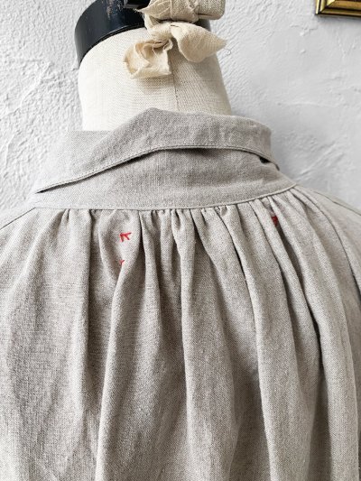 画像12: HALLELUJAH/1890's Bourgeron 羊飼いシャツワンピース・flax