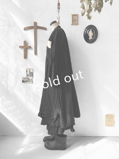 画像8: HALLELUJAH／1890's Bourgeron 羊飼いシャツワンピース・black