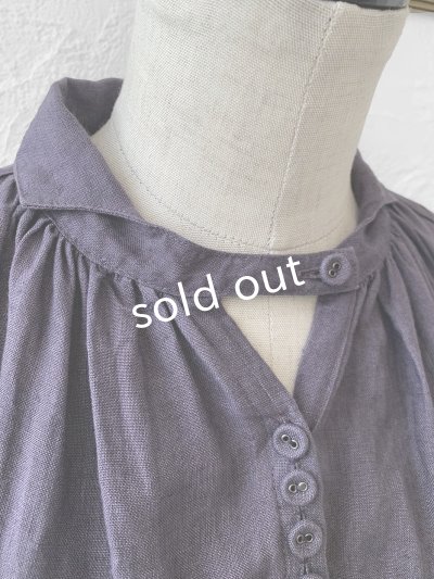 画像5: HALLELUJAH／1890's Bourgeron 羊飼いシャツワンピース・purple