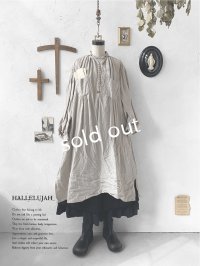 HALLELUJAH／1890's Bourgeron 羊飼いシャツワンピース・flax