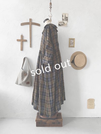 画像8: MARCHE' DE SOEUR/ラッフル襟のワンピース・カーキチェック