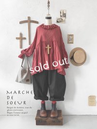 MARCHE' DE SOEUR／ラッフル襟チュニック・ファナージュダークレッド