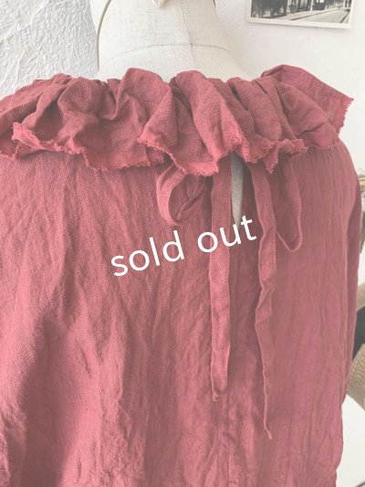 画像10: MARCHE' DE SOEUR/ラッフル襟の裾絞りプルオーバー・ファナージュダークレッド