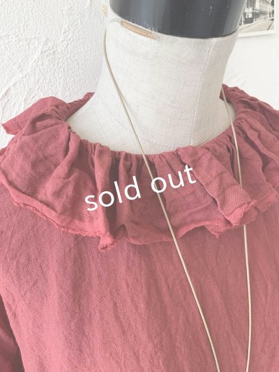 画像3: MARCHE' DE SOEUR/ラッフル襟の裾絞りプルオーバー・ファナージュダークレッド