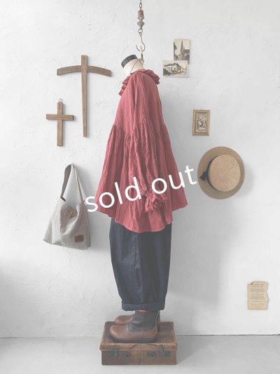 画像7: MARCHE' DE SOEUR/ラッフル襟チュニック・ファナージュダークレッド