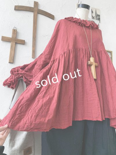 画像5: MARCHE' DE SOEUR/ラッフル襟チュニック・ファナージュダークレッド