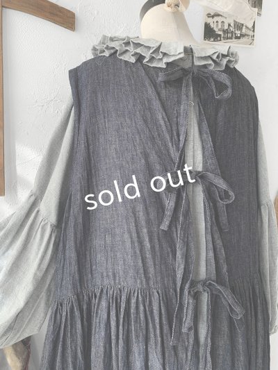 画像6: Avenue／後ろりぼんギャザーワンピース・デニム