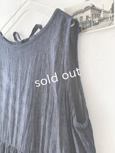 画像10: Avenue／後ろりぼんギャザーワンピース・デニム