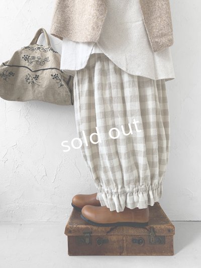 画像3: MARCHE' DE SOEUR／ブルジョンパンツ・ベージュチェック