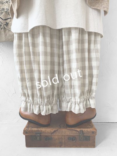 画像4: MARCHE' DE SOEUR／ブルジョンパンツ・ベージュチェック