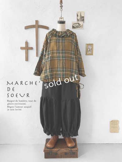 画像2: MARCHE' DE SOEUR／ラッフル襟の裾絞りプルオーバー・オータムチェック