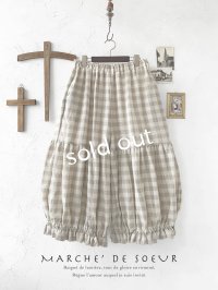 MARCHE' DE SOEUR／ブルジョンパンツ・ベージュチェック