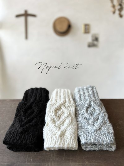 画像1: 【30%OFF】Nepal knit／ウールグローブ