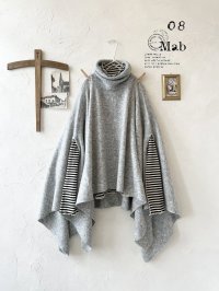 【30%OFF】08mab/もちもちタートルニットポンチョ・グレー