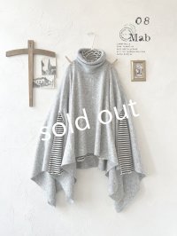 【30%OFF】08mab/もちもちタートルニットポンチョ・グレー