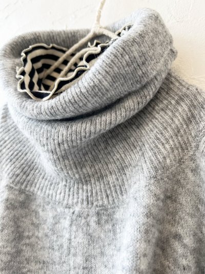 画像2: 【30%OFF】08mab/もちもちタートルニットポンチョ・グレー
