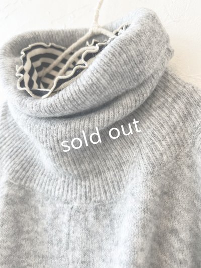画像2: 【30%OFF】08mab/もちもちタートルニットポンチョ・グレー