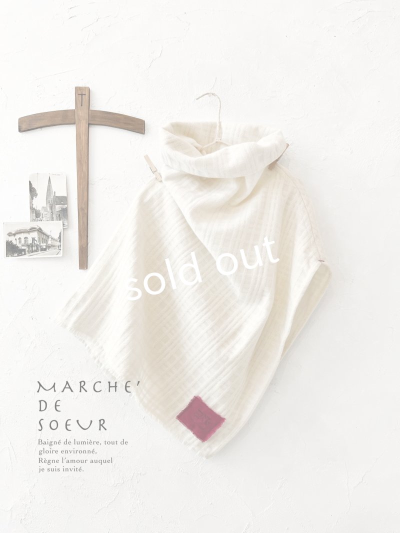 画像5: MARCHE' DE SOEUR／ウールジャガードポンチョ・アイボリー (5)