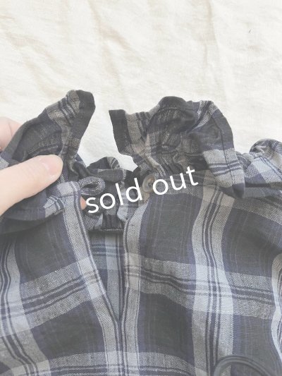 画像6: MARCHE' DE SOEUR／ラッフル襟のワンピース・ネイビーチェック