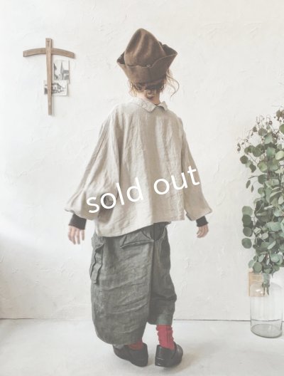 画像8: Libera&Capricciosa/2wayリネンブラウス・オリーブドラブ