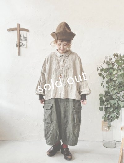 画像6: Libera&Capricciosa/2wayリネンブラウス・オリーブドラブ
